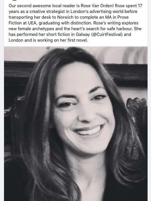SmokeLong's tweet photo. Introducing our second local reader for this Friday's Flashing Norwich flash fiction reading event! Delighted to welcome the awesome @RoseVanO, another talented writer tempted away from London to the better city 💛 https://t.co/Ril9huC8wd