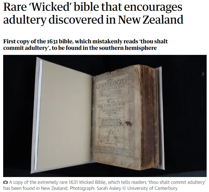 AsTimeGoesBy0's tweet photo. Copy of Barnaby Joyce's favourite Bible version found in NZ #ConservativeFamilyValues https://t.co/5iSe9f1bXU