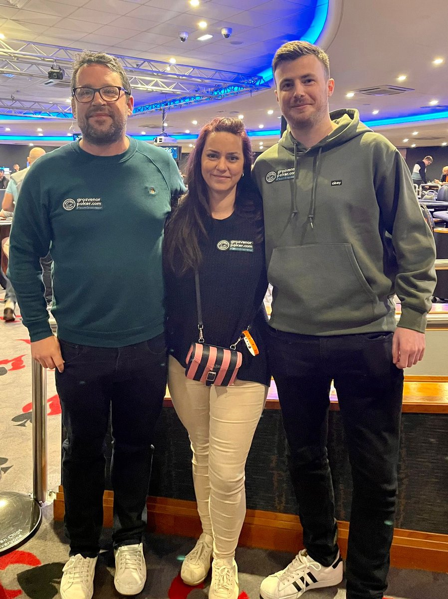 GrosvenorPoker's tweet photo. Good luck to our three https://t.co/6h6ijt1uSM Pros who are just about to begin Day 2 of the PPC.
They’re all guaranteed £1,000, but will have their eyes on the £73k up top!!
@jamnix90 @SwiftSuccess8 @theclaimer1984 https://t.co/TrjYbxN4wP