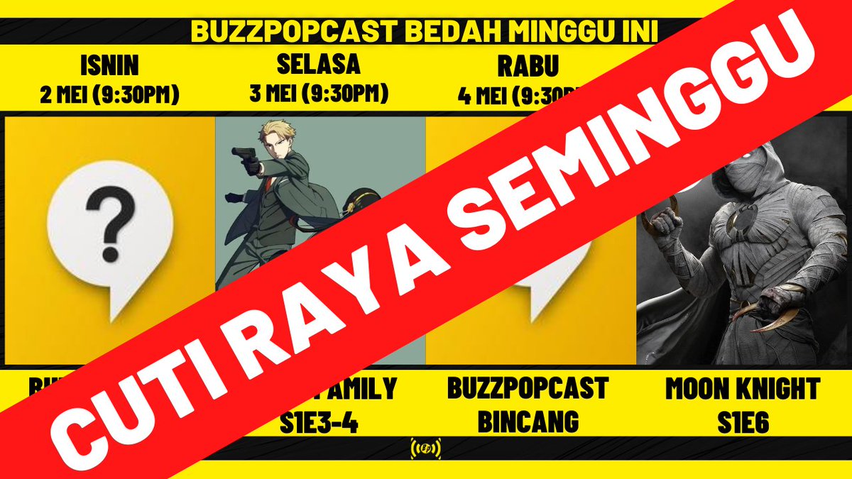 buzzpoptv's tweet photo. Selamat Hari Raya Aidilfitri & Maaf Zahir Batin diucapkan kepada warga BuzzPopTV yang meraikannya!
Para panelis BuzzPopTV akan bercuti selama seminggu, jadi TIADA sesi livestream minggu ini. Jumpa lagi di saluran BuzzPopTV minggu depan mulai hari Isnin, 9 Mei 2022.
#BuzzPopTV https://t.co/JR2nCbZ2Qe