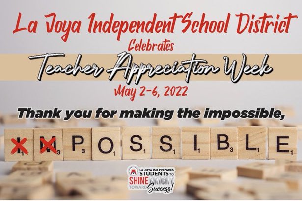 Thank you <a href="/lajoyaisd/">La Joya ISD</a> teachers for all you do to to provide educational excellence to each of our students every day! Happy Teacher Appreciation Week! ❤️📚✏️
