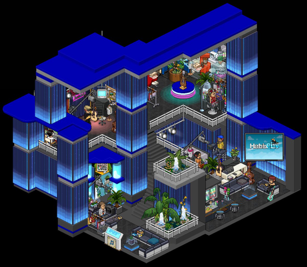 🟣 Les loges de l'#Eurovision viennent tout juste d'ouvrir leurs portes. Rendez-vous chez HabbPlus pour participer aux deux premières activités de notre événement musical. 🎤🎵

👉 Appartement réalisé par <a href="/Aveline_Hb/">Aveline 👷🏼‍♀️⚒️</a>, un grand merci à elle. 💜

<a href="/HabboFR/">Habbo FR</a> - <a href="/Habbo/">Habbo</a>.