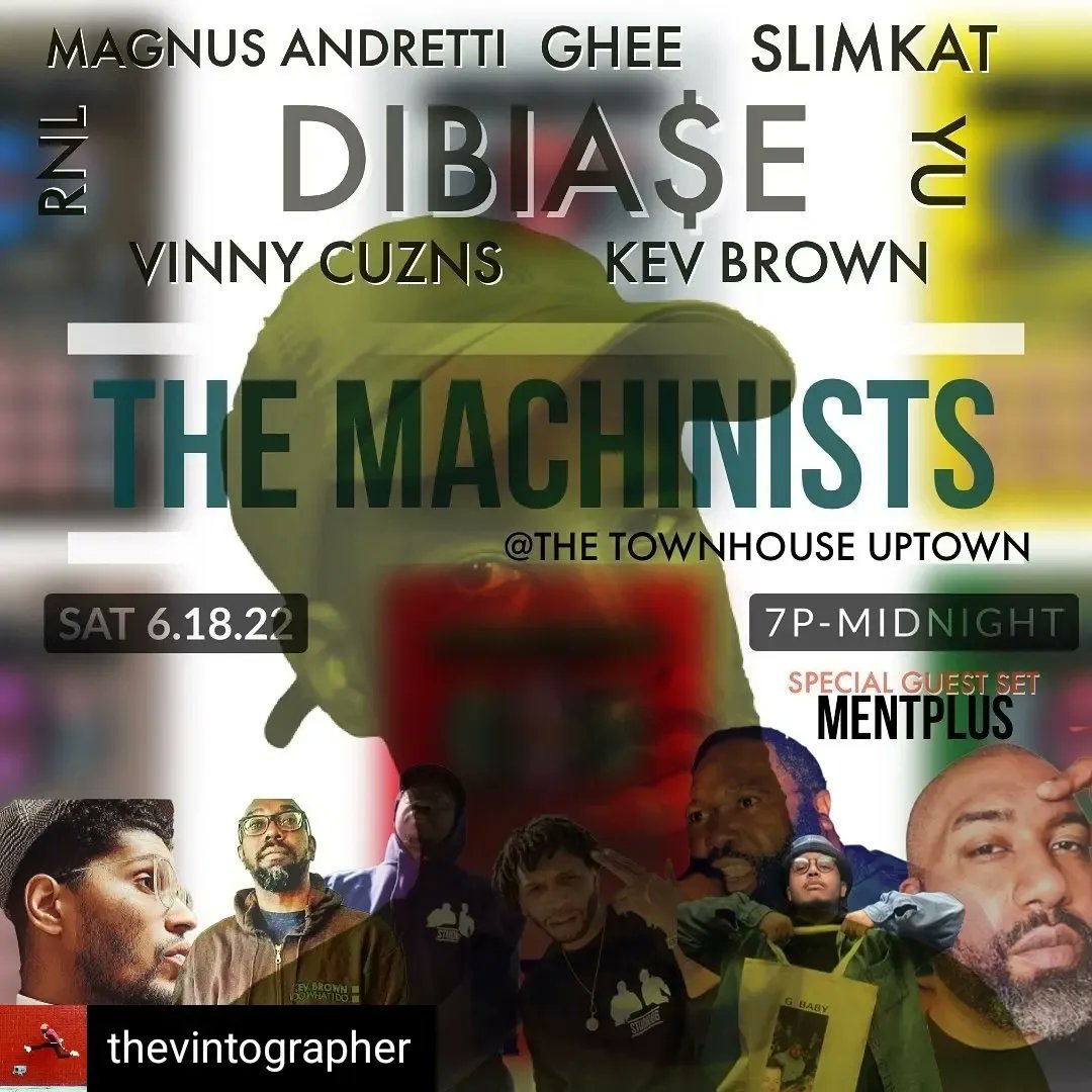 The Machinists!
<a href="/darealdibiase/">Dibiase</a> is headlining this amazing show June 18th. Lot of fire on deck. @kevbr0wn, <a href="/MentPlus_/">Sling Blade On Loops 🔊🔊🔊🔊</a>, Vinny Cuzns, Magnus Andretti, Ghee, <a href="/Slimthe78er/">Slimkat78</a>, and <a href="/R_N_L/">The Mighty RNL</a>.
Purchase tickets here thevtgvsm.com/the-machinists…