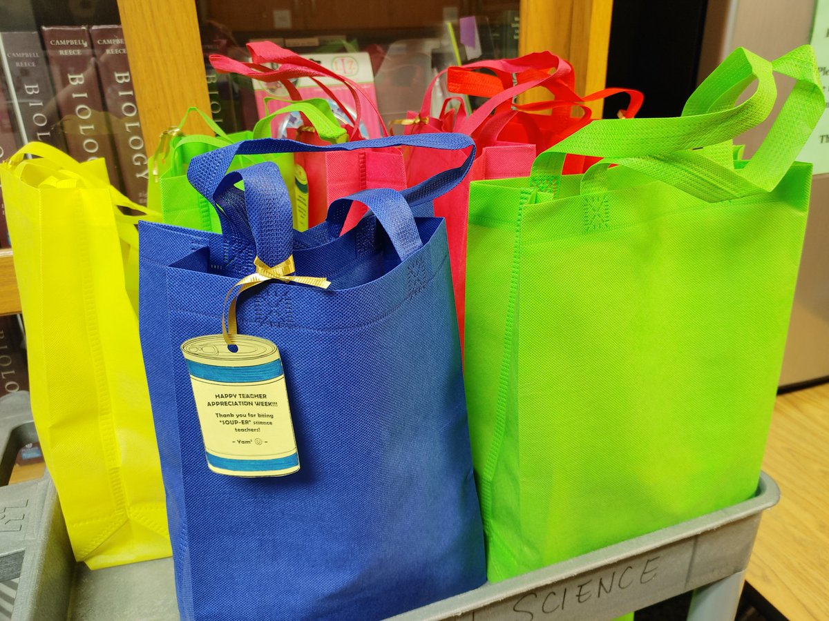 Ms. K. Yam (@kyambio) on Twitter photo Happy Teacher Appreciation Week to all teachers! <a href="/jyambio/">Juliana Yam</a> and I are kicking off the week by celebrating our "Soup"er <a href="/VHS_Science/">Varina High School Science Department</a> teacher family with these goody bags (and yes, there is soup in the bag ๐
)! ๐๐งฌ๐งช๐ @ap_vhs <a href="/HenricoScience/">Henrico Science</a> <a href="/VHS_BlueDevils/">Varina High School</a> Happy Teacher Appreciation Week to all teachers! <a href="/jyambio/">Juliana Yam</a> and I are kicking off the week by celebrating our "Soup"er <a href="/VHS_Science/">Varina High School Science Department</a> teacher family with these goody bags (and yes, there is soup in the bag ๐
)! ๐๐งฌ๐งช๐ @ap_vhs <a href="/HenricoScience/">Henrico Science</a> <a href="/VHS_BlueDevils/">Varina High School</a>