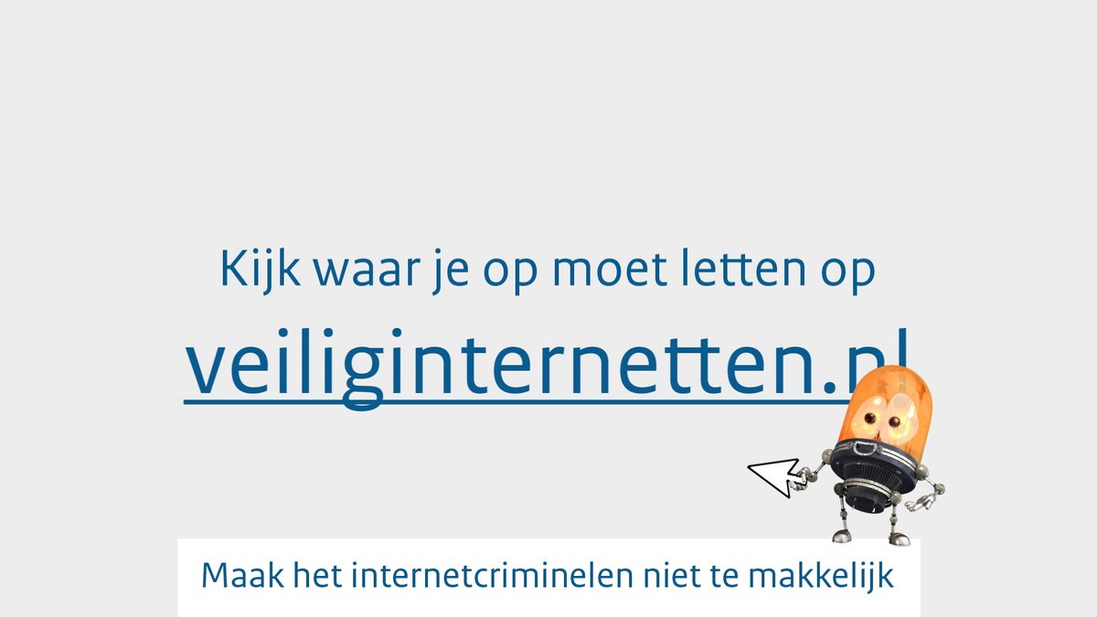 Week van de digitale veiligheid

Wat kan ik doen?
✅ Controleer het e-mailadres📩 van de afzender.
✅ Krijg je een onverwacht betaalverzoek? Bel op 📞 en vraag of het klopt.
✅ Controleer zodra je een link ontvangt de URL. Let op rare tekens of vreemde woorden