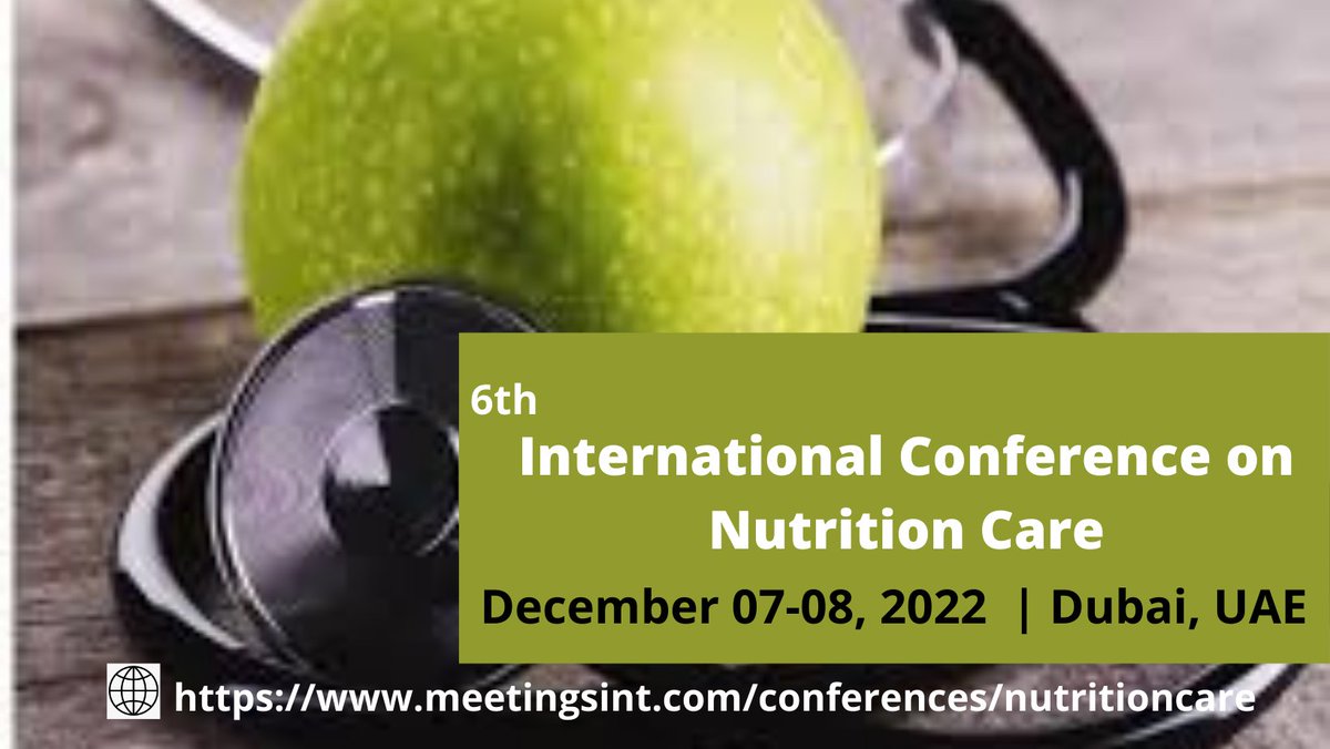 Call_papers's tweet image. Expand the scope of Research &amp;amp; Innovations at 6th International Conference on Nutrition Care.
Date: December 07-09, 2022.
Venue: Dubai, UAE
Visit our website: meetingsint.com/conferences/nu…
Contact us: medical.healthjournal@gmail.com
#nutritioncare #nutrition #sportnutrition