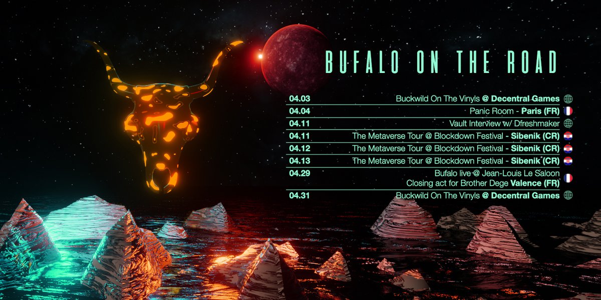 Partners, I'm incredibly proud to announce the schedule of the month 🤯 I will start touring across France, and also Europe for the <a href="/BlockDownConf/">BlockDown Festival</a> , starting this Wednesday!!!
I will also perform twice for <a href="/DecentralGames/">Decentral Games</a> , 
and close the incredible show of <a href="/BrotherDege/">Brother Dege (Official)</a> .
😱😱😱