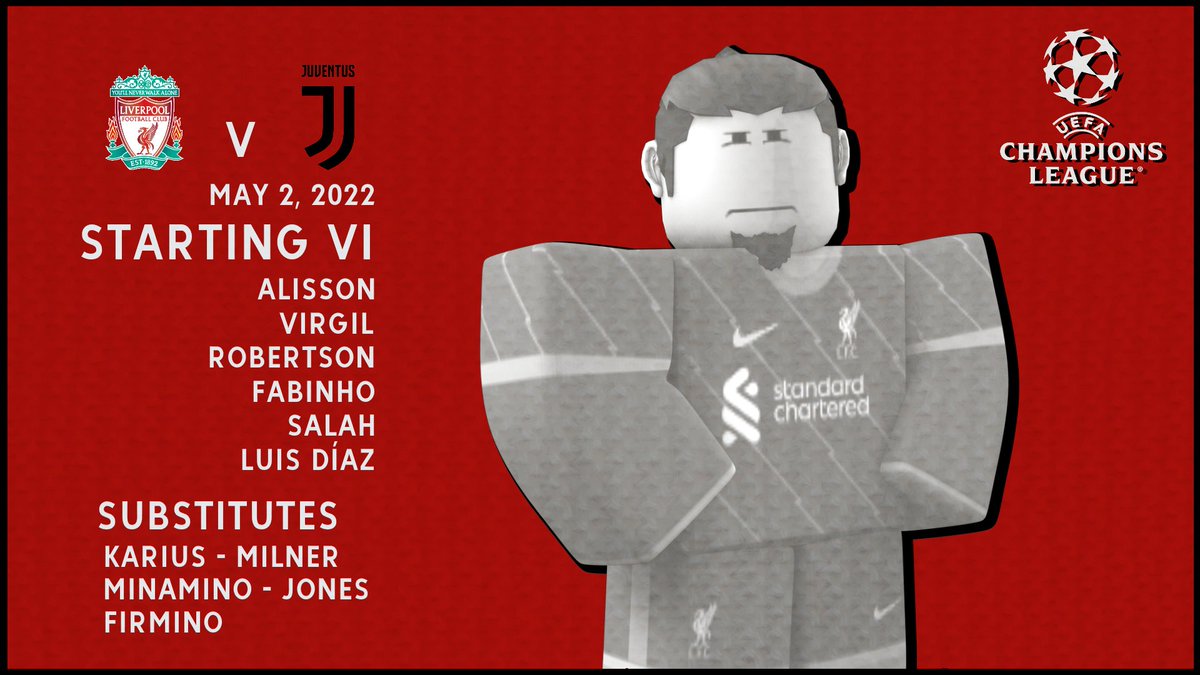 Liverpool_MPS's tweet photo. 🔴 TEAM NEWS ⚫ 
Our line-up for today’s meeting with Juventus! 

#LIVJUV https://t.co/g0FLsnT7ii