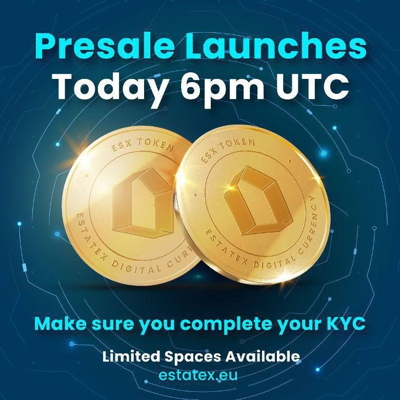 estatexeu's tweet image. 🚨⏰ Are You Ready? EstateX #Presale Today at 6PM UTC 🚨⏰

🌎 $ESX Is about to Make History💯

Have you gotten yours? 🔥🚀

🏡💸 #RealEstate Investments accessible to EVERYONE! 

Join in with the @estatexeu #Token Presale NOW!! 👉 bit.ly/3LO4wgA

Don’t miss out!! 🏃💨