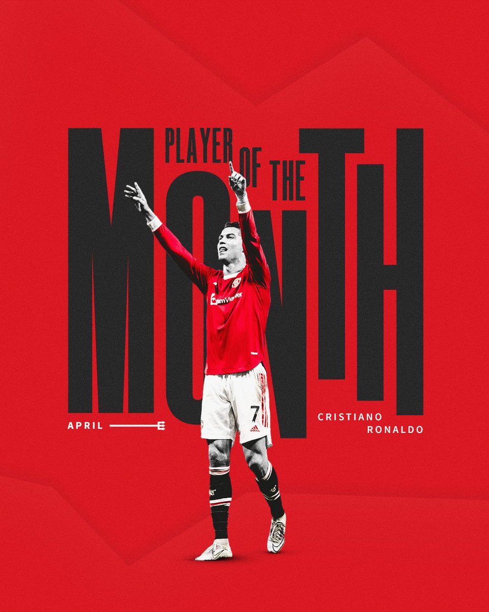 ManUtd's tweet photo. Going back to back 🇵🇹 

Your votes mean that @Cristiano is our Player of the Month for April 👏

#MUFC https://t.co/VkNQtqQyEu