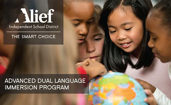 The Dual Language Program in Alief ISD provides rigorous classes taught in English and Spanish. Our goal is for students to become bilingual, bi-literate and bicultural, as these added values will help them become more successful in the future Apply today! aliefisd.net/dual