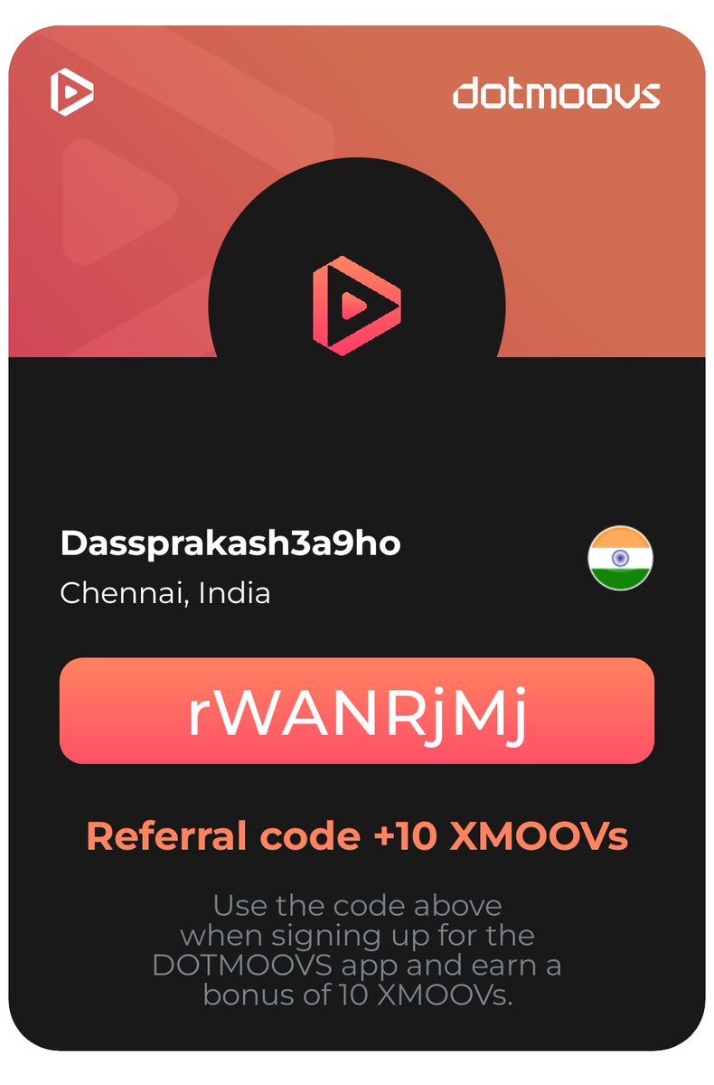 india_dits's tweet photo. Moov on 
My referral code 
rWANRjMj https://t.co/12LpyxkuxQ