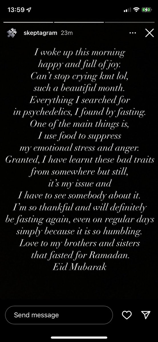 Wow, Skepta’s Instagram story