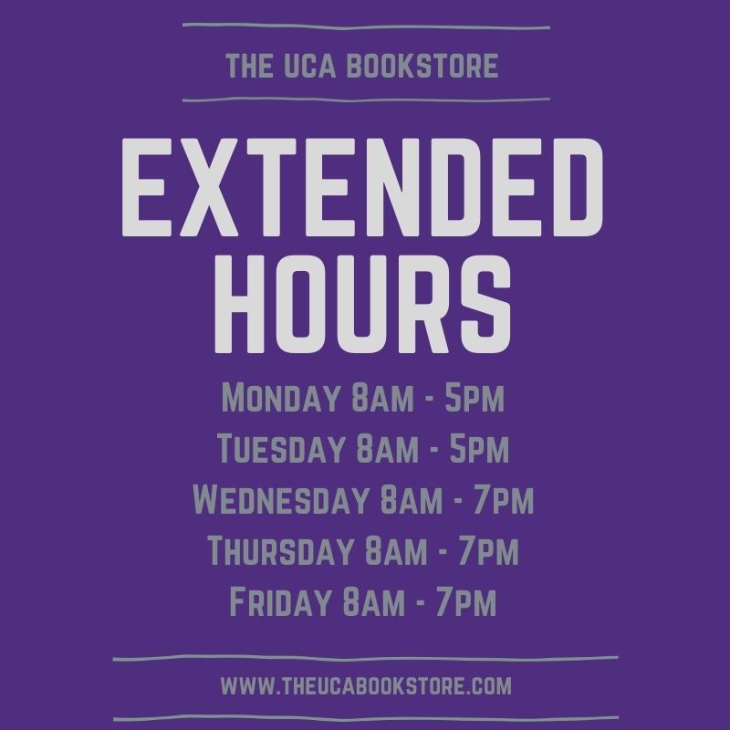 It's finals week and we have extended hours! Make sure to make plans to come by the bookstore and return your rentals by Friday!
.
.
.
#ucabears #theucabookstore
