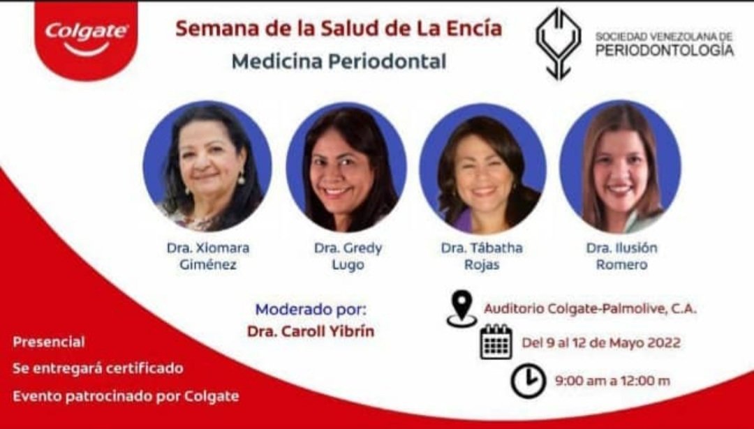 IlusionR's tweet photo. Si eres odontólogo, estudiante de odontología o higienista dental y quieres continuar actualizando tus conocimientos, acompáñanos en esta jornada de la Semana de la Salud de la Encía. Inscripciones por angel_blanco@colpal.com del 9 al 13 de mayo. #encías #periodoncia #odontología https://t.co/1NB8UHhnWJ