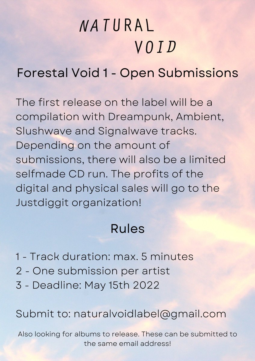 Memory_Delivery's tweet image. Still looking for tracks for the first release on my new label! Albums for upcoming releases are also more than welcome! If you know artists that might be interested, please tag them :)

Demos can be send to: naturalvoidlabel@gmail.com

#dreampunk #ambient #slushwave #signalwave