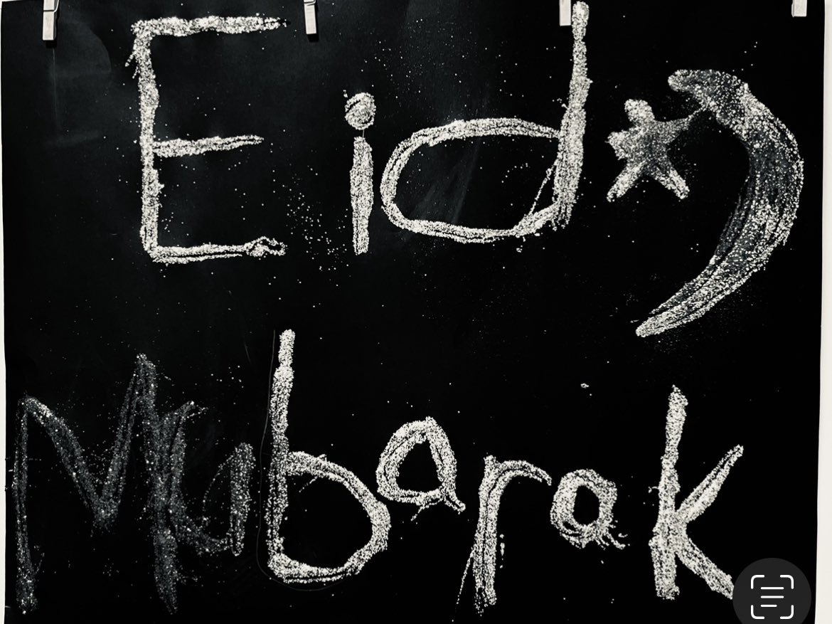 Wishing #EidMubarak to our Room 13 families and our entire community. Inspired by <a href="/MsTaylor_art/">Kristin Taylor</a>, we’ve been learning how to make quills. We experimented with bleeding tissue paper to create the background and used words to celebrate Eid.@wilkinsonTDSB @wilkinsonpsorg