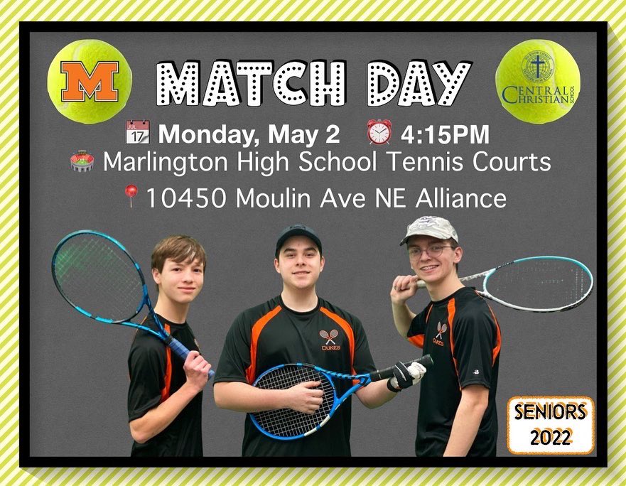 We have 2 HOME athletic events coming up later today. Girls softball at 5:00PM and Boys tennis at 4:15PM. 

Go Dukes!  🧡🖤🥎🎾