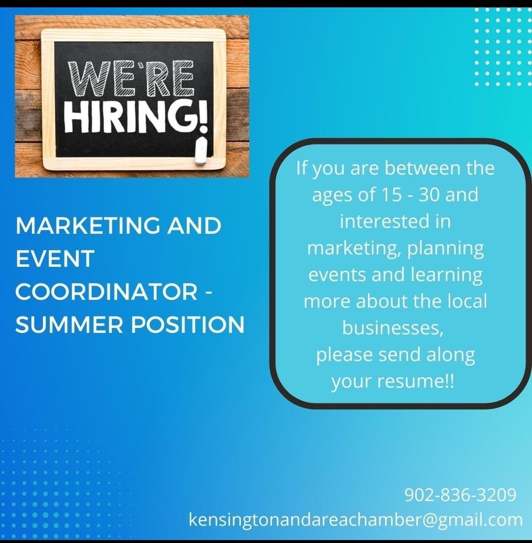 Summer position at the Kensington &amp; Area Chamber!