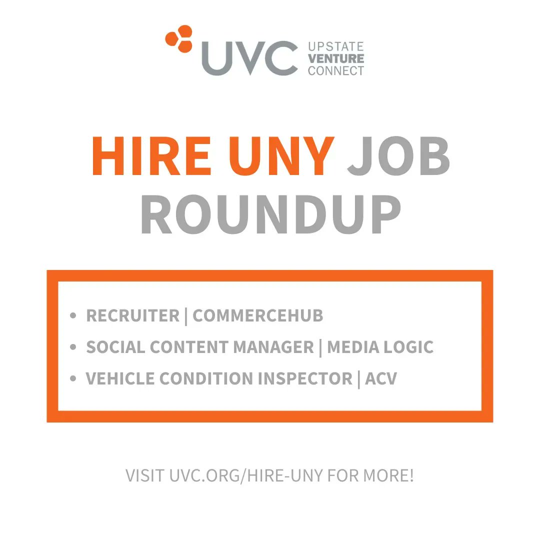 UVConnect's tweet photo. The startup jobs listed on Hire UNY offer opportunities in sales, marketing, HR, and more! See the full list of 2,000+ jobs at https://t.co/pVoVfsGLhW
.
.
.
#startup #startupjobs #upstatejobs #hireupstate #hireuny https://t.co/s7Y4bOpaWH
