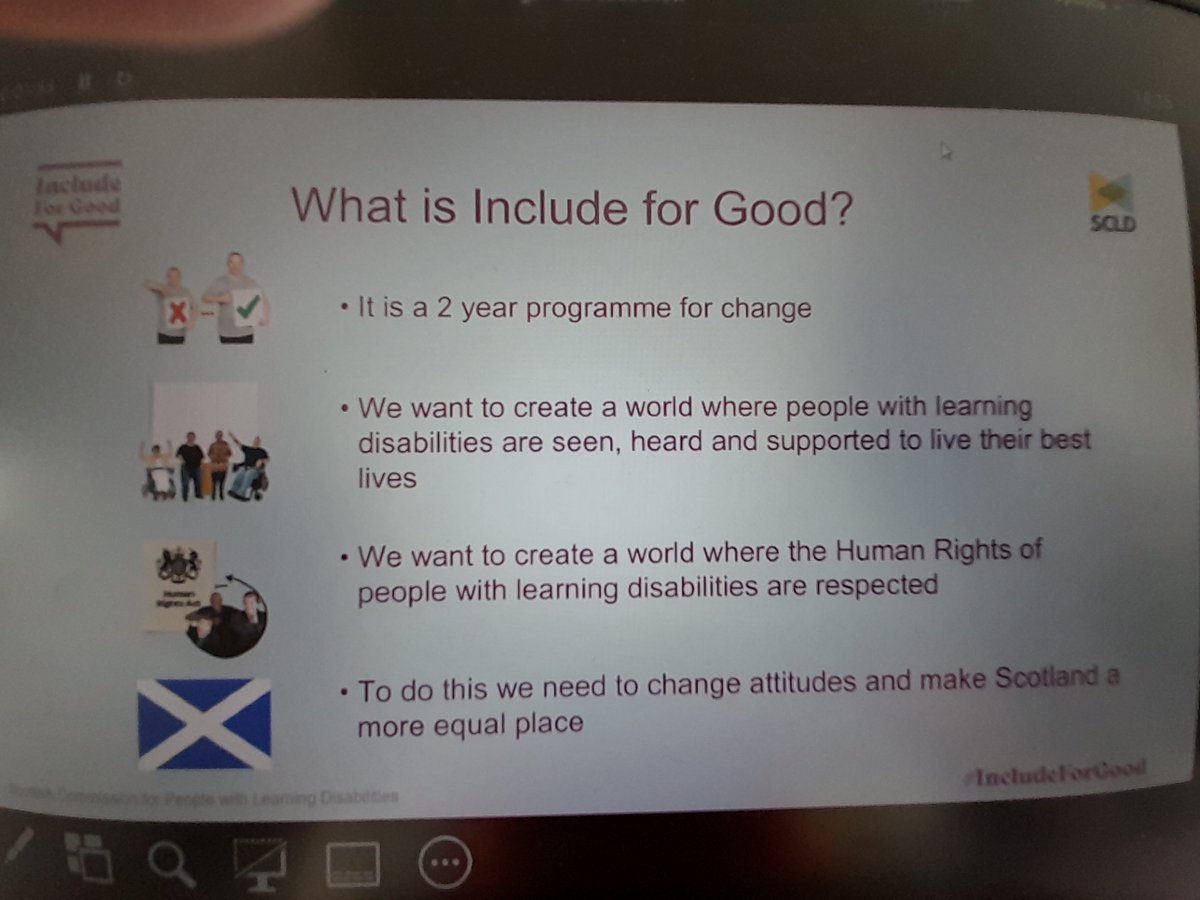 svnscotland's tweet photo. Today I got to meet the Rapporteurs (all in blue tops) - the 10 people with learning disabilities leading the 'Include For Good' programme for change! "Enough is enough", they are committed to do the work to make change happen!! @SCLDNews @InspiringSland #leadership https://t.co/25jLpGYrV0
