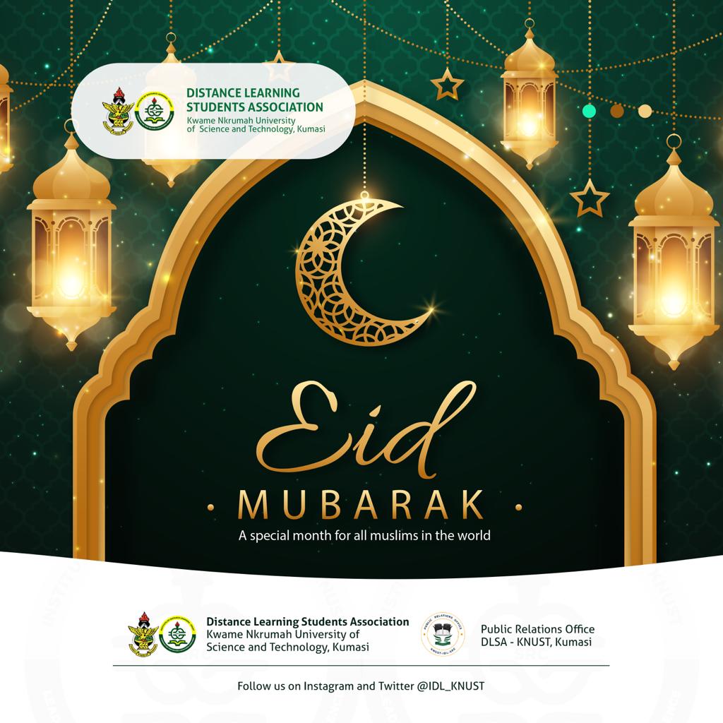 knust_dlsa's tweet photo. Distance Learning Students Association would like to wish our Muslim brothers and sisters a happy Eid-Mubarak.... May Allah accept our prayers and keep us from sin and temptations.....
#voiceofknust
#KNUSTLive 
#campushypecrew
#KNUST
#EidMubarak https://t.co/CFBfzXVyWJ