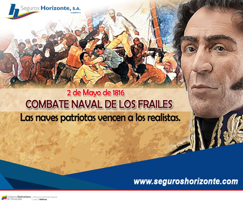 TuHorizontRadio's tweet photo. #2Mayo 1816 Se libra el Combate Naval de Los Frailes. Las naves patriotas, comandadas por El Libertador Simón Bolívar y el Almirante Brión, vencen a los realistas. https://t.co/DuOVDWSZ10