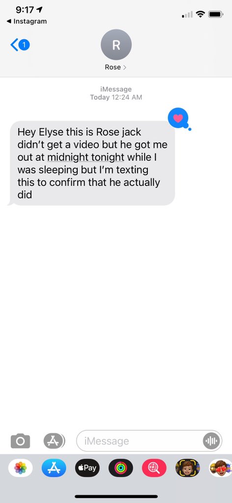 Jack DeFrancesco (The Milkmen) gets out Rose Sparkman (Big booty house). Jack did not get a video but here is text proof