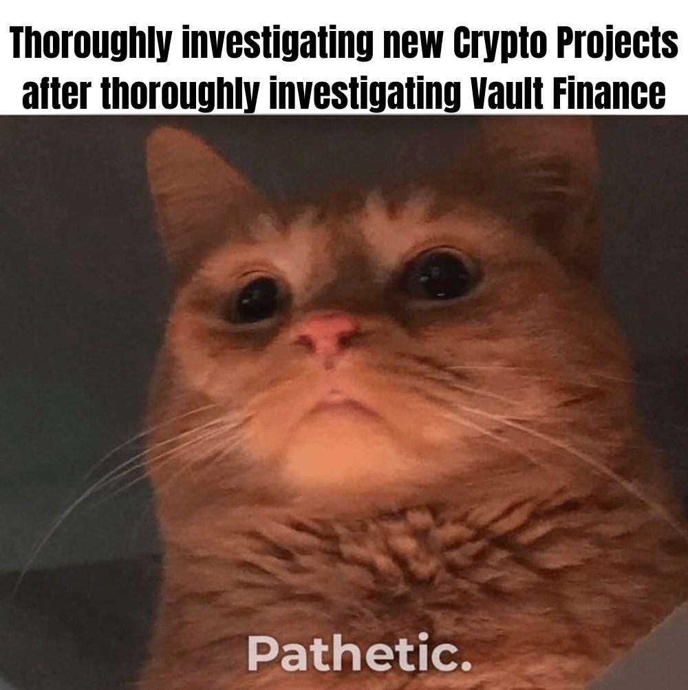 DeFi_Lisa22's tweet photo. #VaultMemes2

No one can ever fully recover from Vaultitis. There are certainly long lasting side effects especially when learning about other projects.

@TheVaultFinance https://t.co/olhjsB08AR