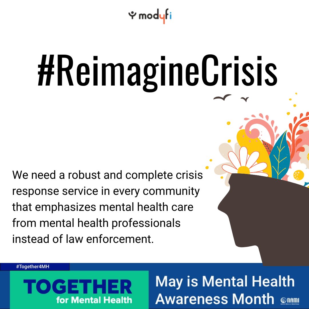 Modyfi_Health's tweet photo. @namicommunicate May is Mental Health Month! Learn about the initiative and get involved by sharing your story of mental health crisis #together4mh #reimaginecrisis #vote4mentalhealth #modyfi #mentalhealth https://t.co/Qa1kjufAdA