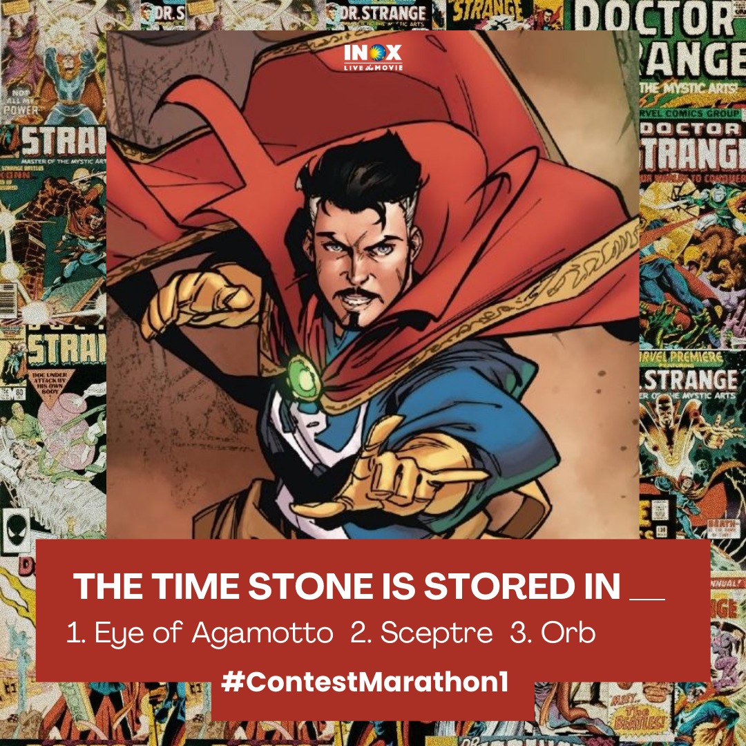 INOXMovies's tweet photo. ‼️ HERE IS THE FIRST QUESTION ‼️
INOX brings to you the #DoctorStrange contest marathon.  
Comment below your answers. 
Participate and win free tickets to @DrStrange in the Multiverse of Madness at #INOX. 
 #Contest #LiveTheMovie
@Marvel_India https://t.co/QJQ2p1Y27E