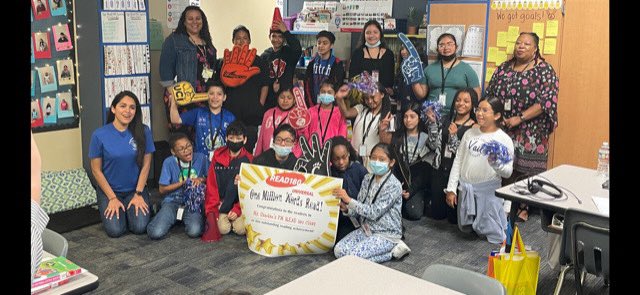 MissSanchez326's tweet photo. A little late but we reached a million words on Read 180! I couldn’t be prouder of my students for coming in every day and putting their all into their reading ❤️ Thanks to our Holbrook family for believing in us! @HolbrookCFISD https://t.co/BASQxaxXIv