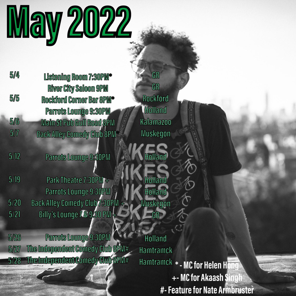 The_HunterMiles's tweet photo. Hey I got a bunch of shows this month so come see them please thank you https://t.co/0cf6pxRfpP
