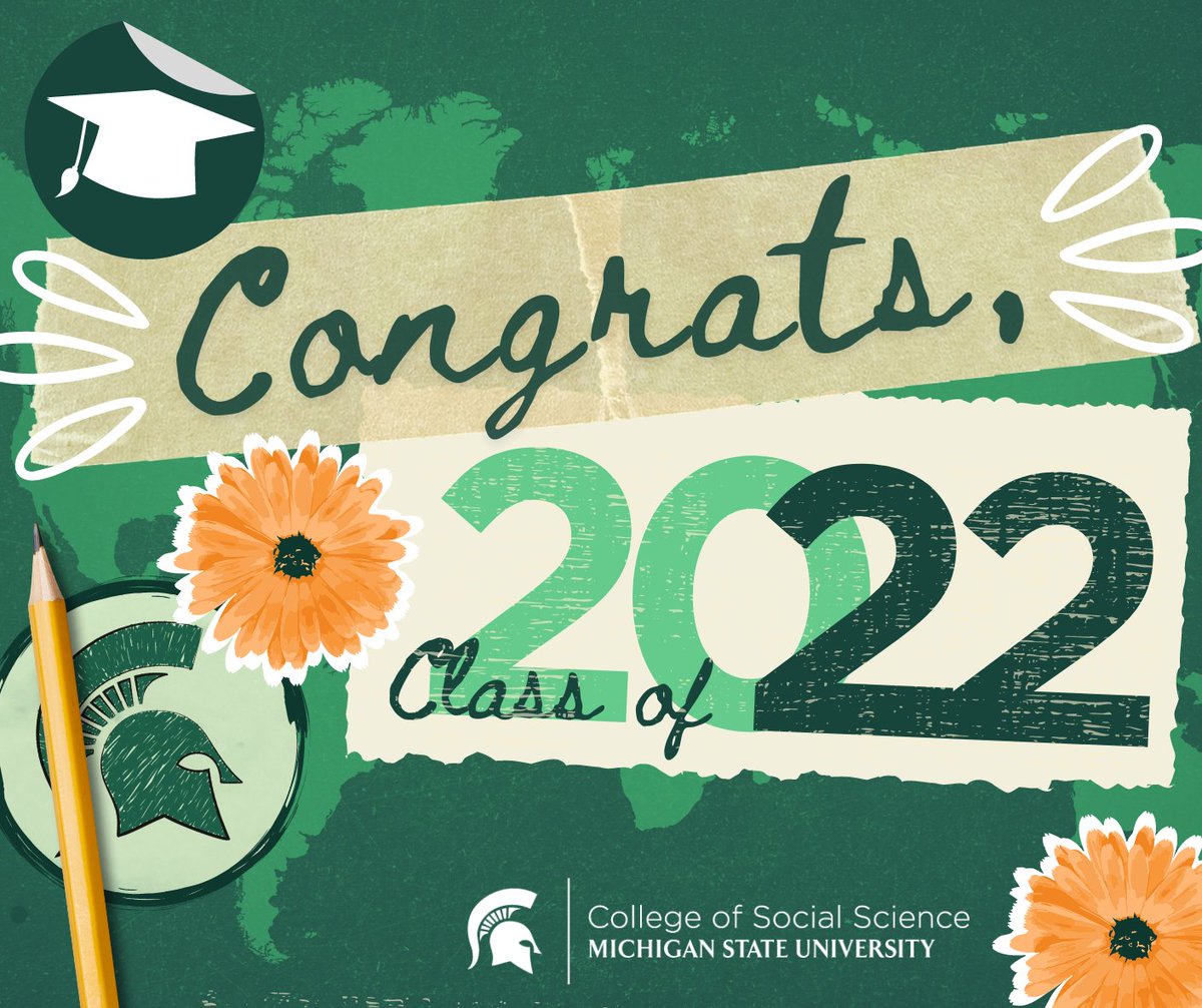 Congratulations to our College of Social Science Class of 2022! We are so proud of you and cannot wait to see what you do next. 

To find more info about this weekend's graduation events visit: commencment.msu.edu. 

#MSUSocialScience #SpartanGrad22