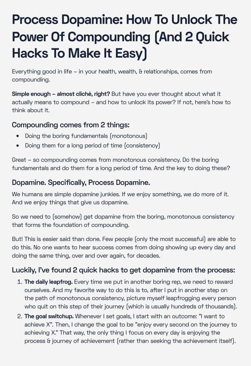 Process Dopamine: How To Unlock The Power Of Compounding (And 2 Quick Hacks To Make It Easy):