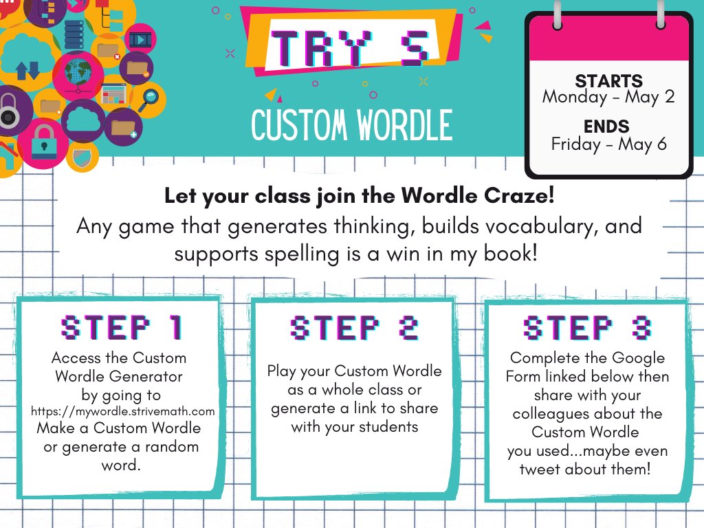 howardkeb's tweet photo. TRY 5️⃣ of the @MunfordElem 💻 Tech Try-Athon begins today! Creating a Custom Wordle ⬜️🟨🟩⬜️⬜️ @TCBOE #leadingtheway #MEStryathon https://t.co/DEDREXW6Zn