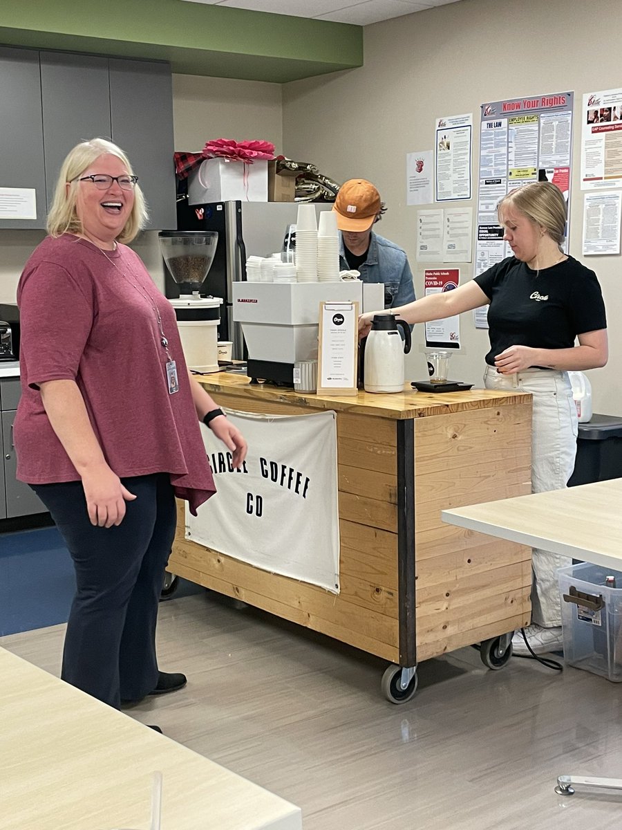 KatyHafner's tweet photo. Wow! A great way to start our #teacherappreciationweek off with Circle Coffee Co provided by @subaru_usa here in Olathe. We have been so #blessed this year @RocketsRR by their generosity throughout the year! #edutwitter @olatheschools #opsmomentsthatmatter https://t.co/50NwcTLS0g
