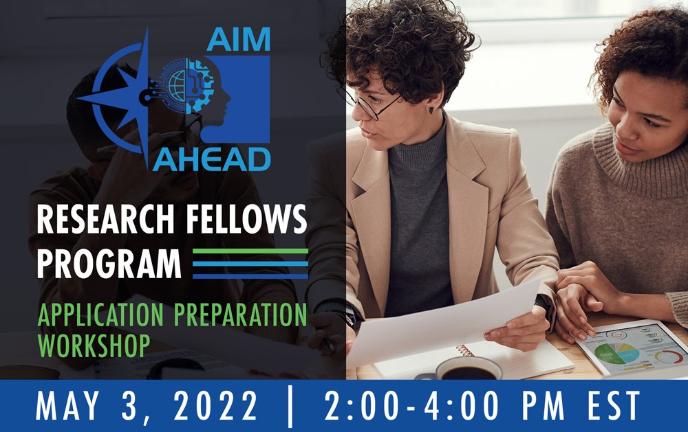 AIM_AHEAD's tweet photo. One day left to register for the Application Preparation Workshop on May 3rd! Gain all the tools necessary to submit a strong application and become a candidate for the #AIM_AHEAD Research Fellowship Program. 
Register now!
https://t.co/XFVMjnp1iw https://t.co/HN6HiNicq9