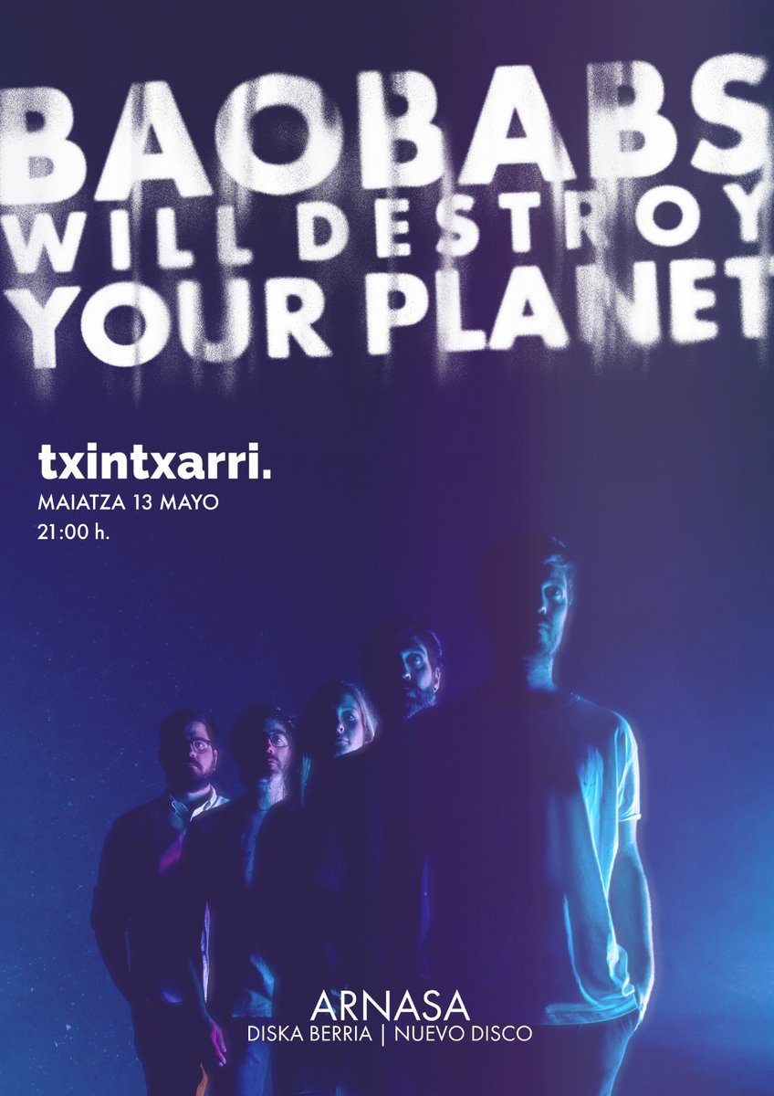 Maiatzaren 13an Arnasa, gure azken diska, aurkeztuko dugu Txintxarrin. Gainera, formazio berriaren lehen kontzertua izango da ere.
🎶🎵🎶
Presentamos el tercer disco “Arnasa” el 13 de mayo en <a href="/txintxarribar/">txintxarri.</a>. Será además el primer concierto con la nueva formación.