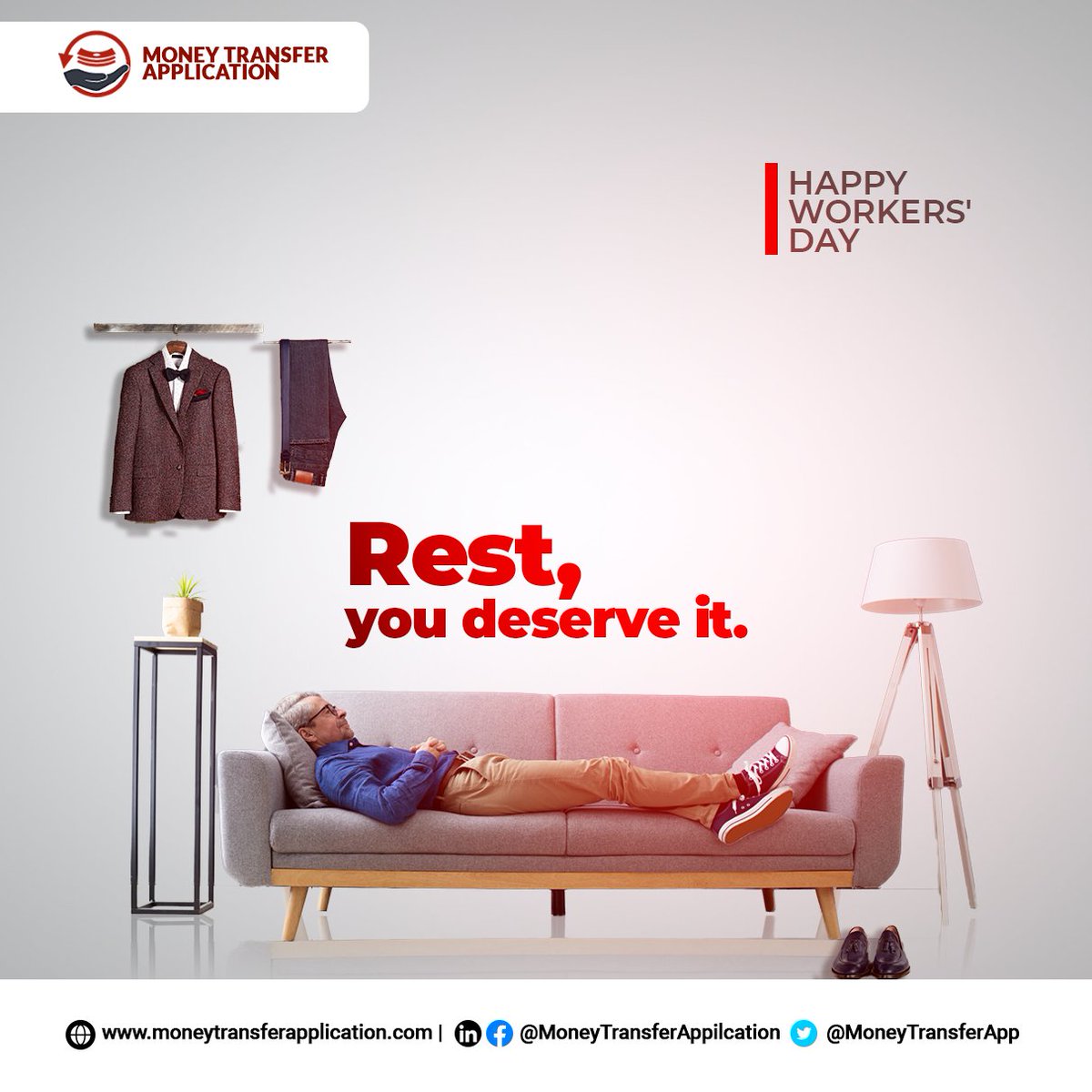 MoneyTransferAp's tweet photo. YOU've been at work 120 days now
YOU deserve a break to rest and recover

👷👷🏾‍♀️ Happy Workers' Day. 🤝

#WorkersDay2022 #restday #moneytransferapplication #WorkersDay https://t.co/6VTfJBN2YL