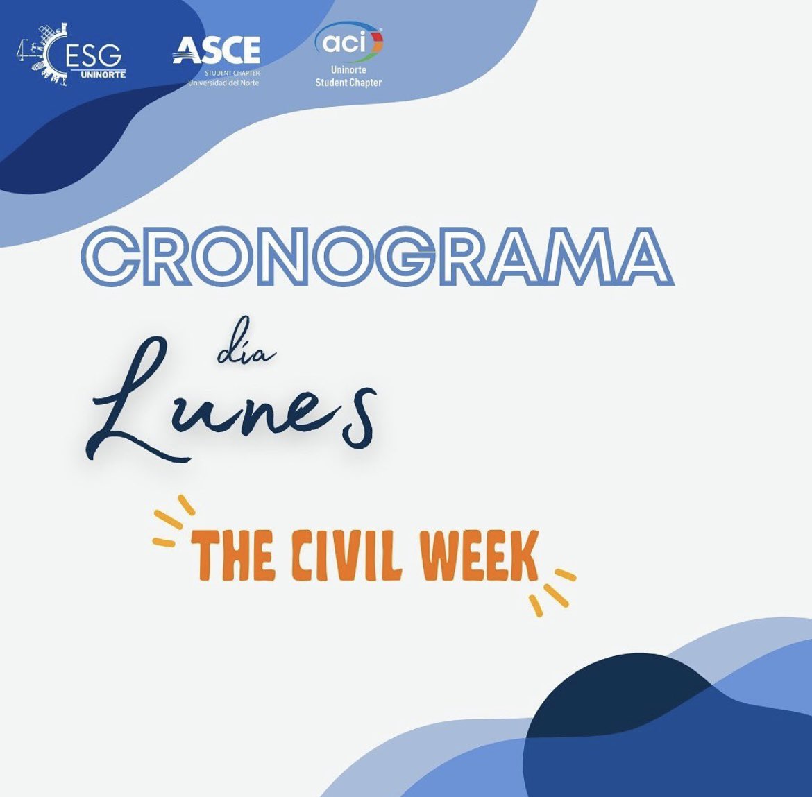 asceuninorte's tweet photo. THE CIVIL WEEK🚧: Hoy 02 de mayo, invitamos a los estudiantes a participar de nuestras charlas. 
#thecivilweek 
#AsceUninorte https://t.co/ddhtnlOAsP