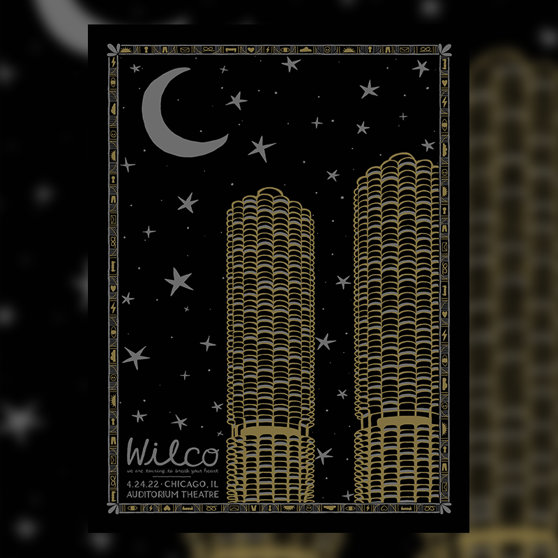 Wilco's tweet photo. Preorders for a second run of the Chicago YHF posters will be available throughout the week at https://t.co/9mRMuUkKMV. 

Posters by: @katlamp, @shanlandia, @crosshairchicago https://t.co/Knht8Z6q36