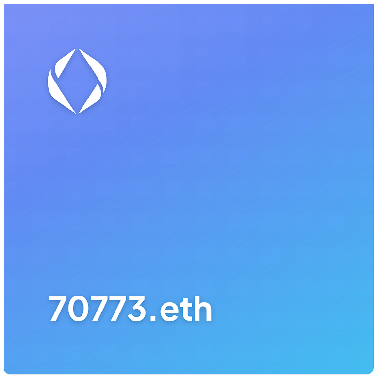 Giving away this lucky #5digit #ENS 70773.eth! 🎁

To enter:

✅ Follow me
✅ Like &amp; Retweet
✅ Tag 3 friends

Winner selected in 3 days 🕑

#ENSgiveaway #NFTGiveaway #4digitENS