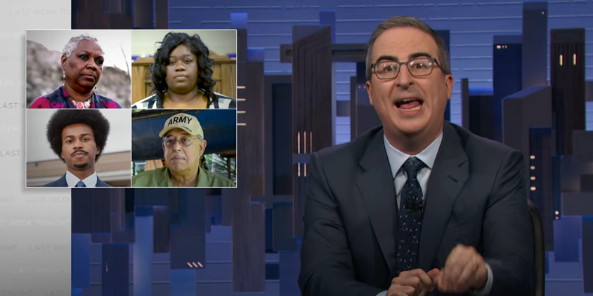 EvelynMayo14's tweet photo. @LastWeekTonight highlighted #EnvironmentalRacism featuring @ShingleMountain @MarshaJ86024846 @DrBobBullard and the root of the problem: zoning and land use policies that concentrate industrial polluters and People of Color in our cities. 

Check it out: https://t.co/DMM8uxiMXc https://t.co/LPbfy0kYp2
