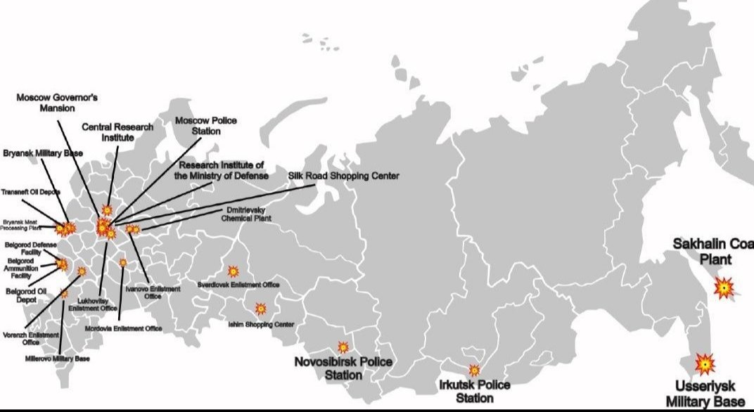 We Stand For Truth Freedom And Fairness Map Of Fires And Explosions At Various Facilities In The Russian Federation Since The Beginning Of The War In Ukraine Russia T Co H6apc0kicg