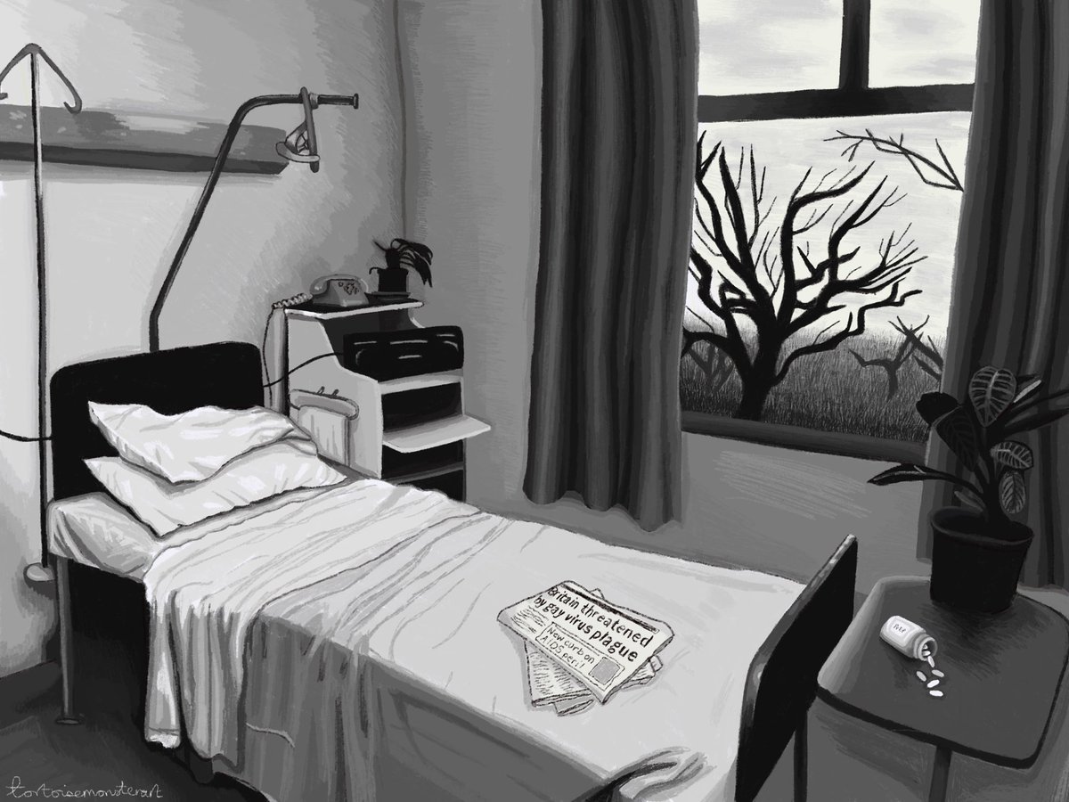 AIDS awareness piece in greyscale #AIDS #lgbt #queer