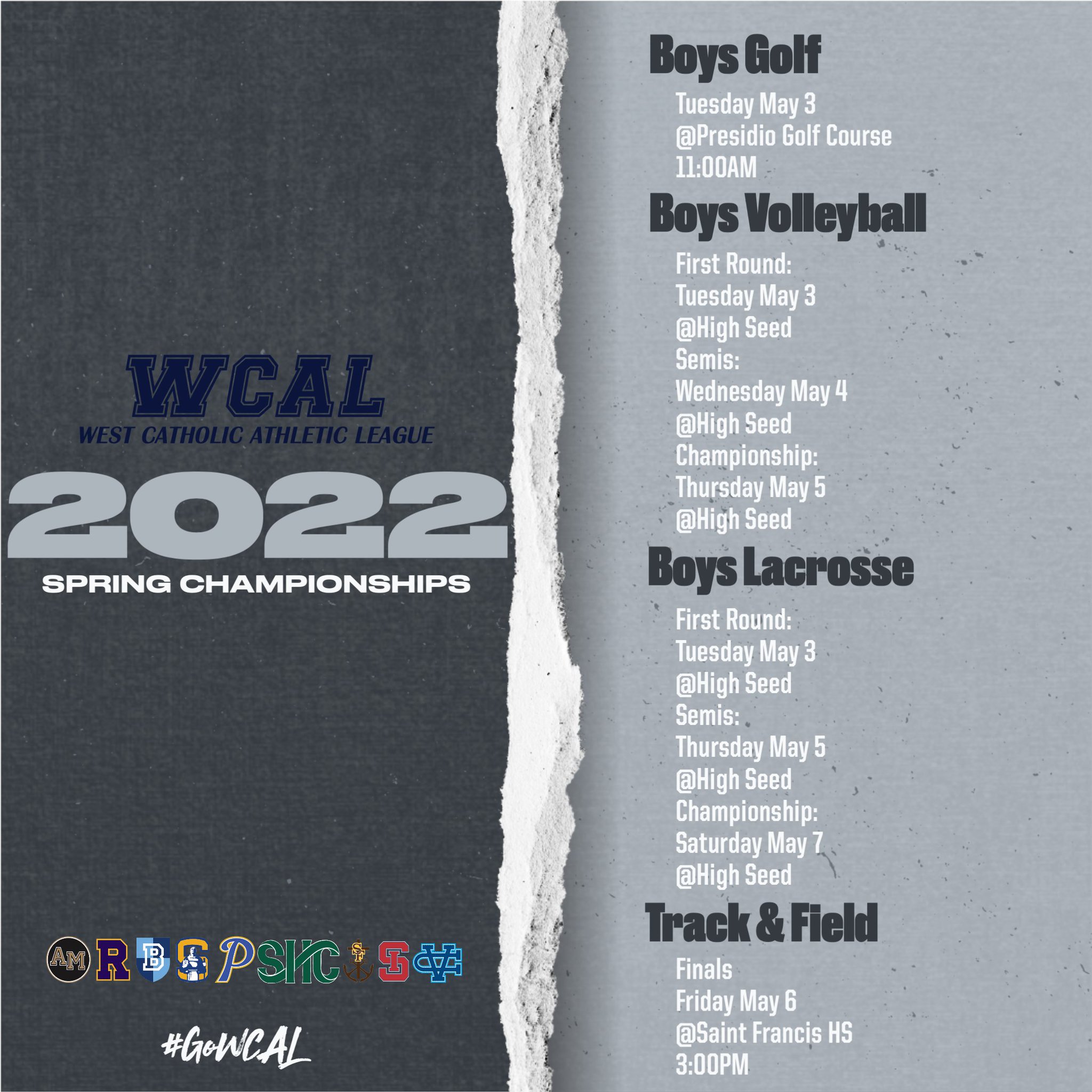 WCALSports on Twitter "WCAL Championships continue this week