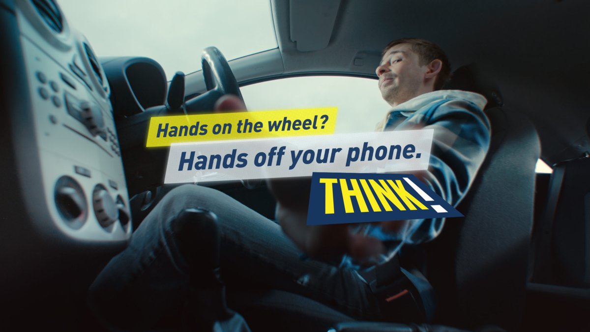 We're supporting <a href="/THINKgovuk/">THINK! Road Safety</a> with their #HandsOffThePhone campaign, to remind people it's never safe to use a handheld mobile phone while driving. Read more here >> suffolk.police.uk/news/latest-ne…