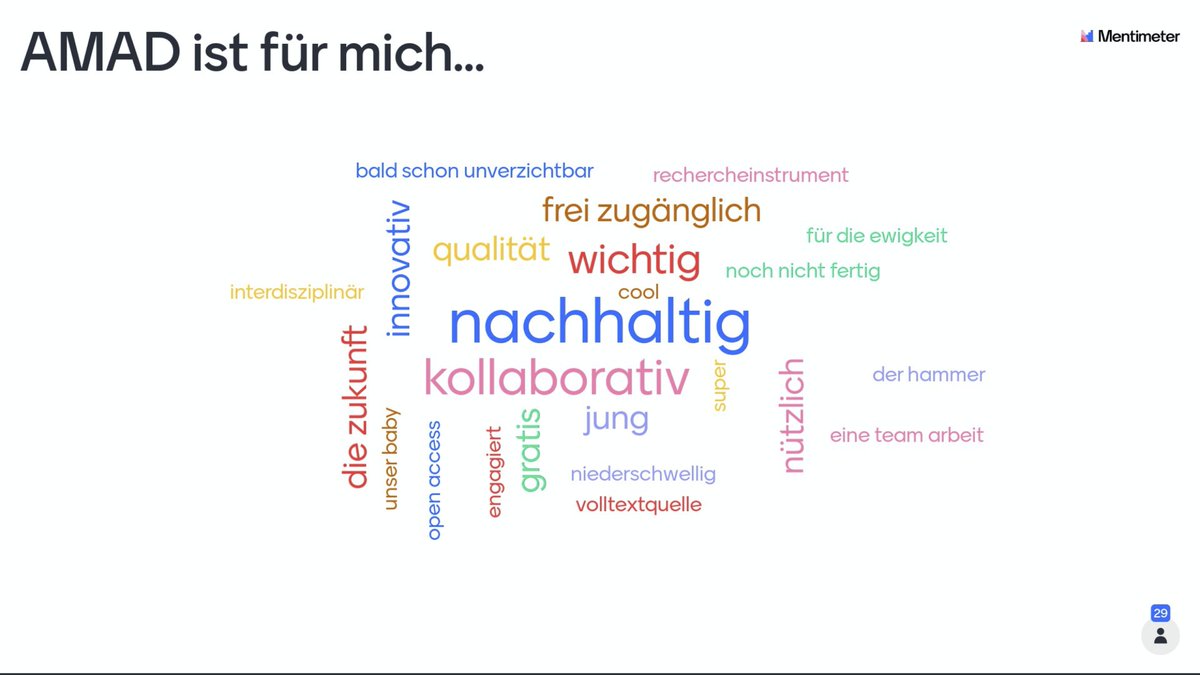 #MedievalMonday 
Nachhaltig, freizugänglich, eine Teamarbeit... Diese sind einige der Antworte der Projektmitglieder auf die Frage "Was ist #AMAD für dich?", die unten im Wordcloud zu sehen sind. 
Und was ist <a href="/AMAD_org/">AMAD - Archivum Medii Aevi Digitale</a> für Euch, liebe Community? Schreibt es uns gerne!
