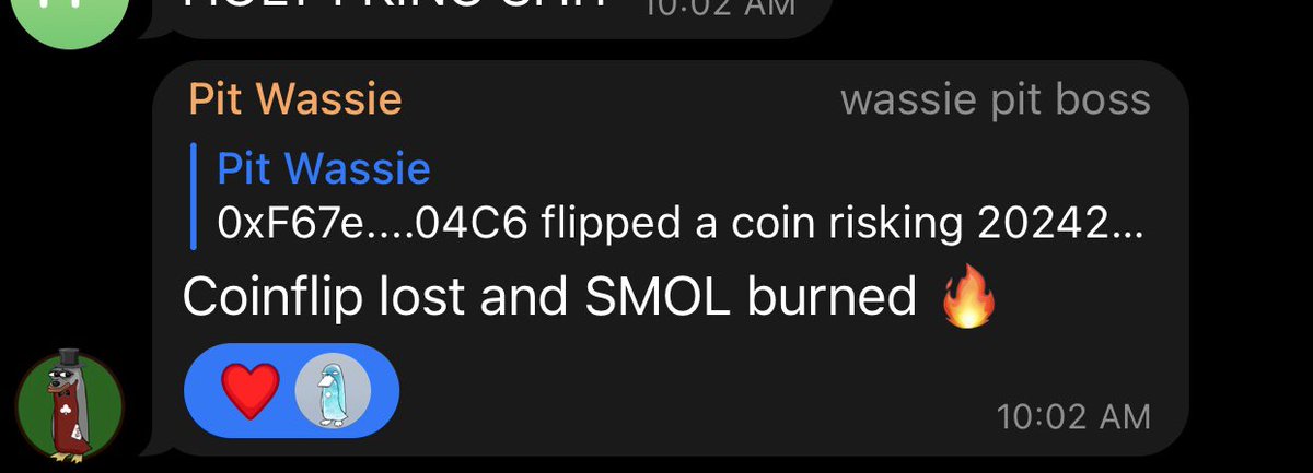 Only in the $Smol tg you’ll see 6 figure coin flips 

Man won 200k then lost it all 🤣🤝 

/frens_burn_tokens_for_frens